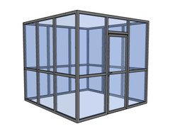 CGP Aluminum & Glass Conference Room 8′ x 8′ x 9′ w/Door, Black Color