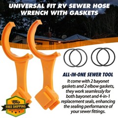 TonGass RV Sewer Hose Wrench 2-Pack Orange