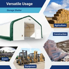 W40’xL64’xH23′ Portable Double Truss Storage Shelter 22OZ PVC Canvas Shelter