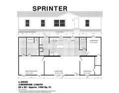 2025 LIVE OAK SPRINTER Mobile Home 3BR/ 2BA 1456 sq ft. FACTORY DIRECT- GEORGIA