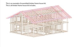PREFAB TIMBER FRAME KIT ENGINEERED WOOD HOUSE DIY BUILDING CABIN HOME GLULAM GLT
