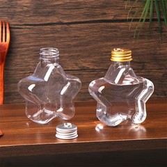 200ML Star Plastic Bottle Clear Milk Tea Coffee Water Bottle Drinking Bottles