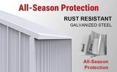 12’x20′ Prefabricated Steel Garage Shed,Heavy Duty Carport with Doors White KJ