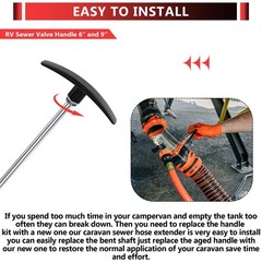RV WasteValveTube Extension Kit 6″and 9″,rv black water handle…