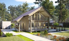 840 SQ.FT ECO SOLID TIMBER AIRTIGHT PANEL HOUSE KIT. MASS WOOD CLT HOME, PREFAB