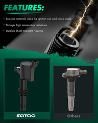 SCITOO Ignition Coil Coils Pack Iridium Spark Plugs fit for Ford for Lincoln …