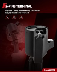 Torchbeam Ignition Coil 10 Packs FD503 and Double Iridium Spark Plugs Fit for…
