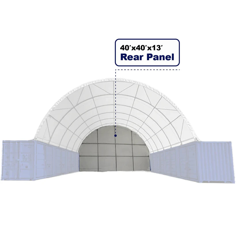 40’x40’x13′ Back Wall Parts for Container Shelter Canopy