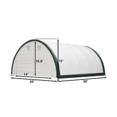 Reinforced 20’x30’x12′ Single Truss Storage Shelter 11oz PE Fabric Hoop Building