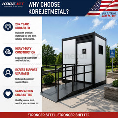ADA Portable Restroom Handicap Accessible Toilet with Sink Light Vent Fan
