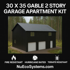 Affordable 22′ x 22′ Tall Lightweight Galvanized Steel Garage and Apartment Kit