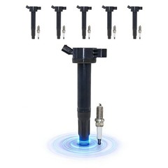 Set of 6 UF487 Ignition Coil Pack 6619 Double Iridium Spark Plug Fit for Toyo…