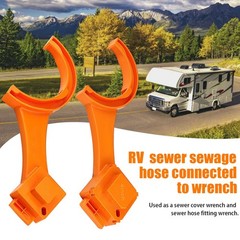AUCELI 2PCS RV Sewer Hose Wrench, Fits Most 3 Inch and 4 4*1.7*0.3in, Orange