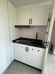 Tiny home cabin with patio deck, fully furnished and equipped with appliances