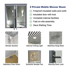 Bastone 2-Stall Mobile Shower Room | Insulated Portable Shower Units