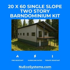 ADU KIT 24′ x 24′ Tall Lightweight Galvanized Steel Garage and Apartment Kit
