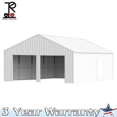 22′ x 23′ Double Garage Steel Barn Shed Outdoor Heavy Duty Carport Storage Shed