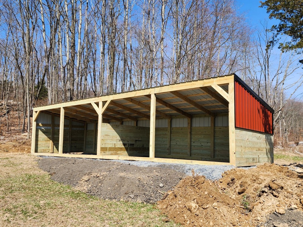 Horse Run-in – Livestock Shelter – Goat Shed – Sheep Shed 12×40