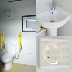 Handicap-Accessible Portable Restroom w/ Bowl & Sink Mobile Toilet for Disabled