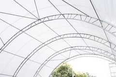 40x40x15FT Shipping Container Canopy w/Double Galvanized Steel Tube,Fabric Cover