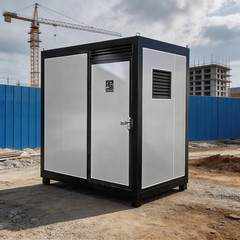 Portable Restroom Mobile Toilet Cabin Outdoor Shower Room w/Sink&Ventilation Fan