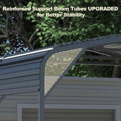 20×20 FT Heavy Duty Metal Carport Canopy for Cars, Trucks, Boats – Gray
