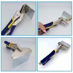 Firm Steel Flat Jaw Sheet Metal Grip Ergonomic Rubber Handle 10Inch