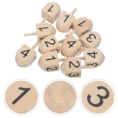10 Pcs Festive Wooden Top Dreidel Craft Decor Chanukah Party Favor Dreidels