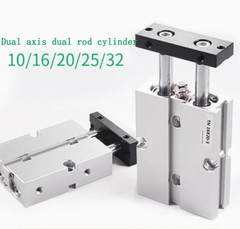 TN16mm Bore 10~150mm Stroke Dual Acting Pneumatic Air Cylinder Double Rod Alloy