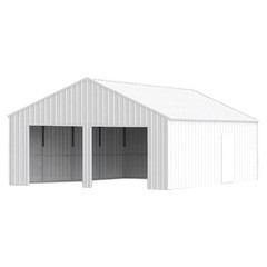 33×25 FT Metal Garage Barn Reinforced Steel Structure w/ Dual Doors Storage Shed