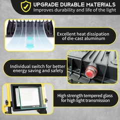 10000LM LED Work Light Portable 5FT Cord IP66 Waterproof Flood Light Outdoor New