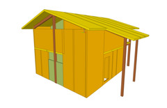 840 SQ.FT ECO SOLID TIMBER AIRTIGHT PANEL HOUSE KIT. MASS WOOD CLT HOME, PREFAB