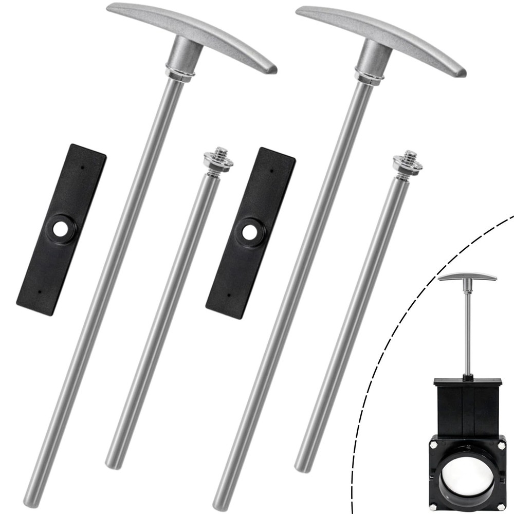 Acshio 2 Pack RV Waste Valve Handle Replacement, Universal Fit Silvery