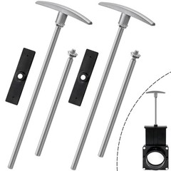 Acshio 2 Pack RV Waste Valve Handle Replacement, Universal Fit Silvery
