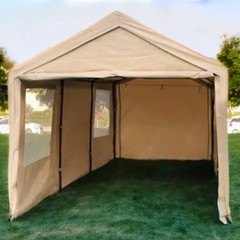 10’x20′ Portable Carport Garage KIT: STEEL FRAME, Waterproof Canopy, Side Walls