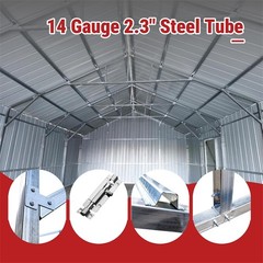 46x25x15 FT Outdoor Heavy-Duty Metal Garage Barn Shed Reinforced Steel Carport