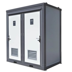 Bastone 2 Private Toilet Stalls w/ Sink Mobile toilet Portable Restrooms