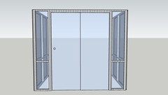CGP Single-Slide Door System, Glass Aluminum 3-Wall 9’x6’x6’x8′, Clear Anodized