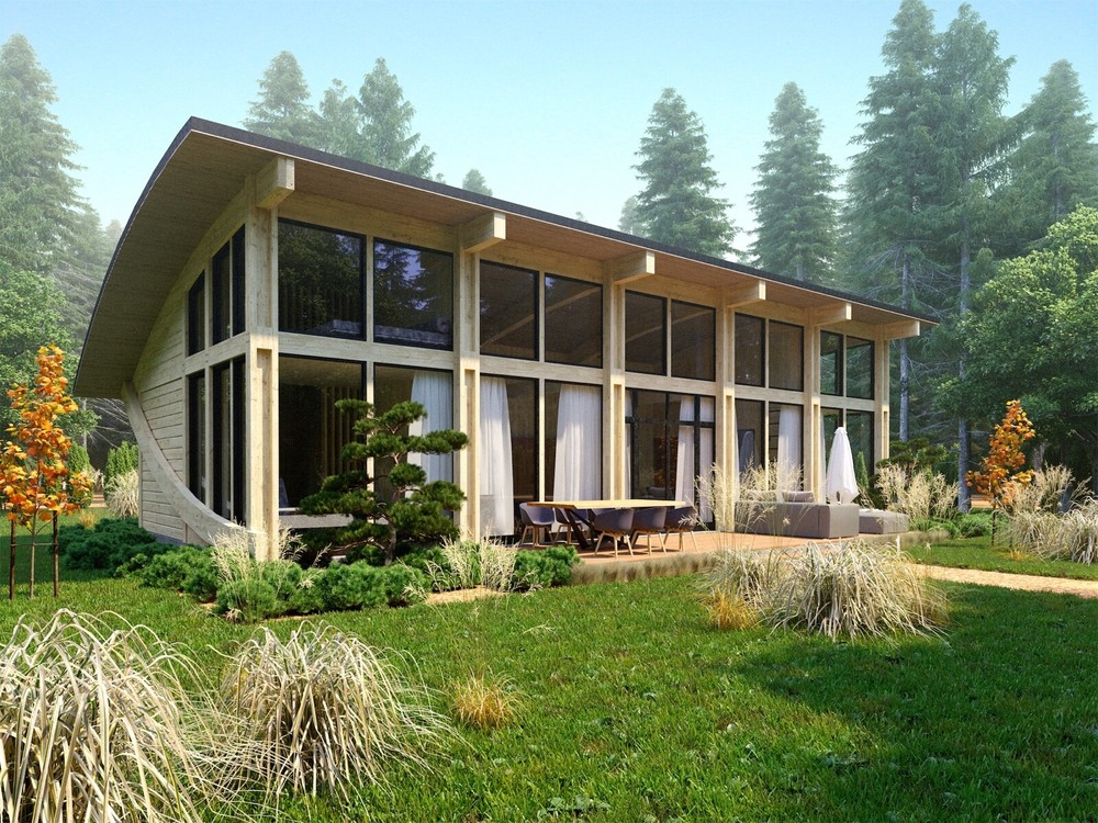 1120 sq.ft TIMBER FRAME KIT #TF-B-136_2-bdr WOOD PREFAB DIY BUILDING HOUSE CABIN