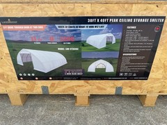 30x40x15 11 oz PE Fabric Canvas Storage Shelter Building 12′ Doors