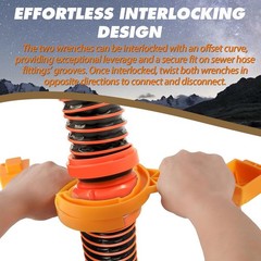 TonGass (2-Pack, Orange Universal Fit RV Sewer Hose 2 Wrench+4 Gasket,