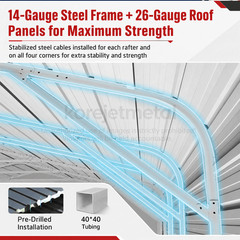 20x30ft Heavy Duty Metal Garage Carport Vehicle Shelter Storage