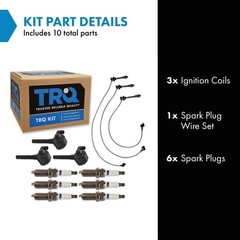 TRQ Ignition Coil and Spark Plug Kit 10 Piece Iridium Spark Plugs Compatible …