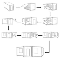 20x19x8Ft Expandable PopUp Modular Tiny House Mobile Office Shelter Storage Shed