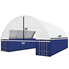 60’x40’x20′ Heavy Duty Double Truss Container Storage Shelter Garage Building