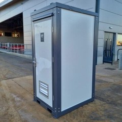 Bastone Portable Restroom w/ Sink, Flush Toilet & Vent Fan for Outdoor Use