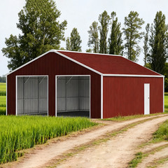 22x23FT Outdoor Barn Shed Metal Garage Heavy Duty Galvanized Steel Storage Shed