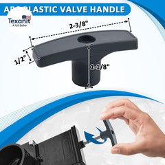 2 PCS Plastics RV Waste Valve Handle Kits, with 4 Nuts 2 Screws 2 Gaskets, Repla