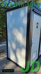 Premium All Steel Frame HD Portable Bathroom Restroom Double Stall Toilet New