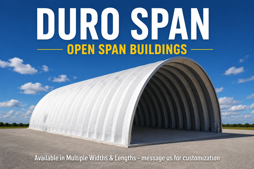 40x25x18 DuroSPAN Steel Cabin Barndominium Building Kit Open Ends Factory DiRECT